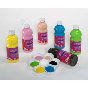 Schulfarben L&B Acrylfarbe glänzend 250 ml - 6 Farben Schulfarben L&B Acrylfarbe glänzend 250 ml - 6 Farben