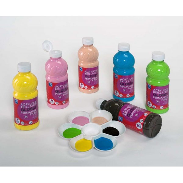Schulfarben L&B Acrylfarbe glnzend 250 ml - 6 Farben