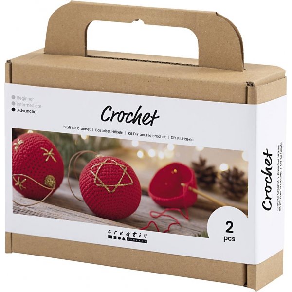 DIY Kit Häkeln - rot - Christbaumkugeln DIY Kit Häkeln - rot - Christbaumkugeln