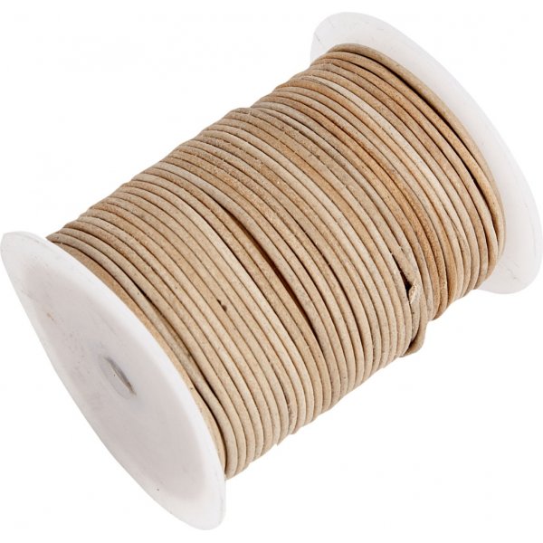 Lederband - Beige - 2 mm - 50 m