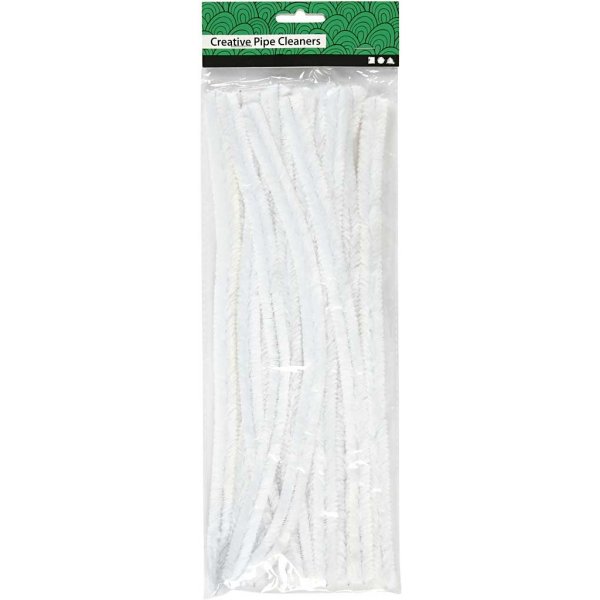 Pfeifenreiniger - 15 mm - wei - 15 Stk