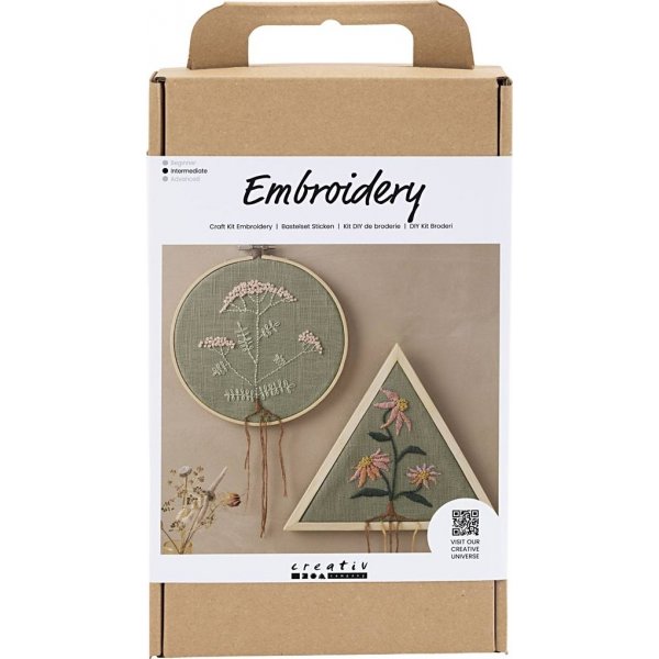DIY Kit Stickerei - Staubgrn - Stickrahmen