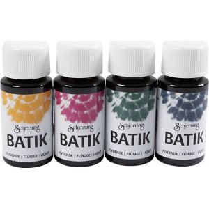 Batikfarbe - Marineblau - Grün - Rosa - Maisgelb - 4x50 ml Batikfarbe - Marineblau - Grün - Rosa - Maisgelb - 4x50 ml