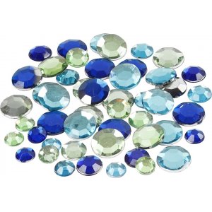 Strasssteine - Blau/Grün-Harmonie - Rund - 6+9+12 mm - 360 Stk Strasssteine - Blau/Grün-Harmonie - Rund - 6+9+12 mm - 360 Stk
