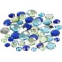 Strasssteine - Blau/Grn-Harmonie - Rund - 6+9+12 mm - 360 Stk