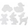Perlenplttchen - klar - Teddybr - Auto - Rentier - Ente und Hase - JUMBO - 5 Stk