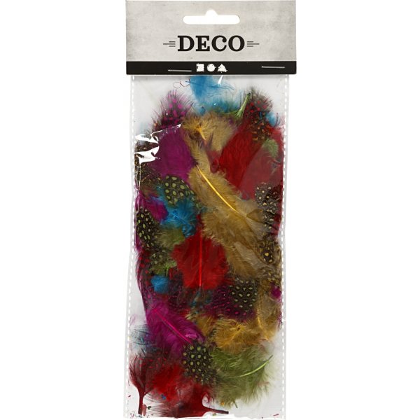 Perlhuhnfedern - gemischte Farben - 3 g Perlhuhnfedern - gemischte Farben - 3 g