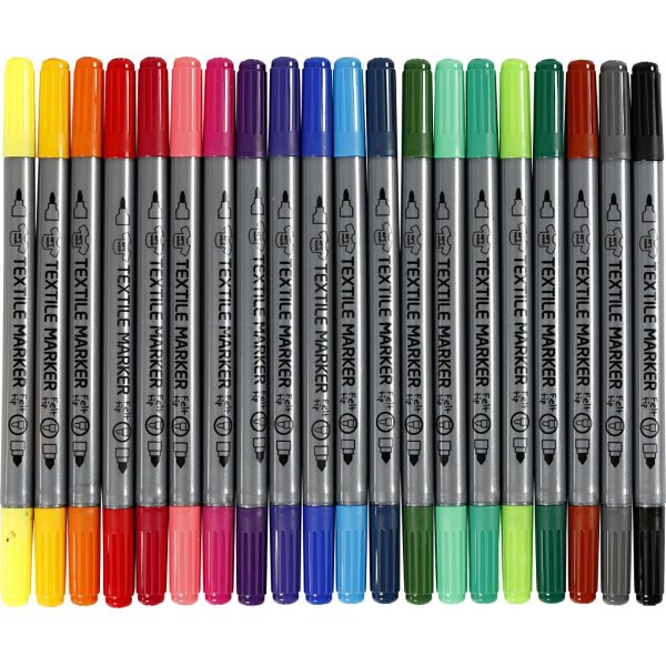 Textilmarker - Standardfarben - 20 Stk