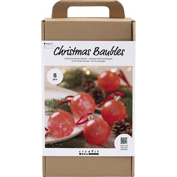 DIY Kit Christbaumkugeln - Marmorierung