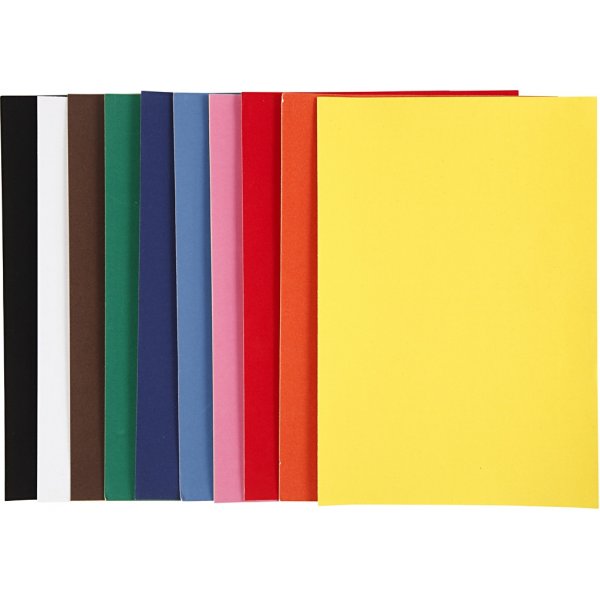Velourspapier - gemischte Farben - A4 - 10 Blatt