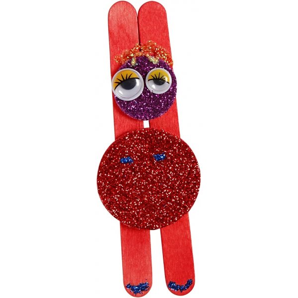 Glitzer und Holzstäbchen - gemischte Farben Glitzer und Holzstäbchen - gemischte Farben