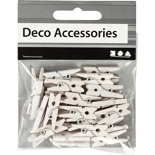 Mini-Wscheklammern - wei - 36 Stk