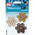 Stoffetikett selbstklebend/aufbgelbar Blumen braun/natur