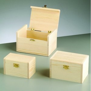 Holztruhen-Set 17 x 12 x 10,7 cm - unbehandelt 3-teilig Holztruhen-Set 17 x 12 x 10,7 cm - unbehandelt 3-teilig