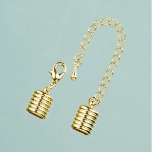 Endteil ø 8 mm - goldfarben 1 Stk. Schiene / mit Kette Endteil ø 8 mm - goldfarben 1 Stk. Schiene / mit Kette