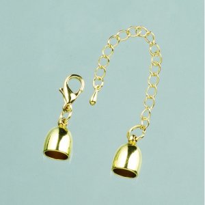 Endteil ø 8 mm - goldfarben 1 Stk. mit Kette Endteil ø 8 mm - goldfarben 1 Stk. mit Kette
