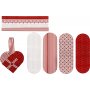 Bastelset - Geflochtene Herzen - rot/weies Muster - 8-tlg