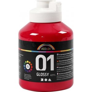 Schulfarbe - Acryl - Primärrot - glänzend - 500 ml Schulfarbe - Acryl - Primärrot - glänzend - 500 ml