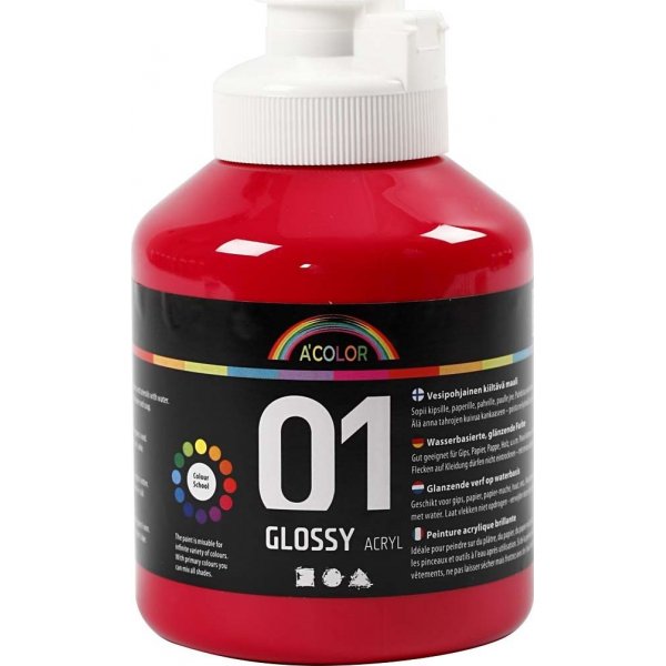 Schulfarbe - Acryl - Primrrot - glnzend - 500 ml