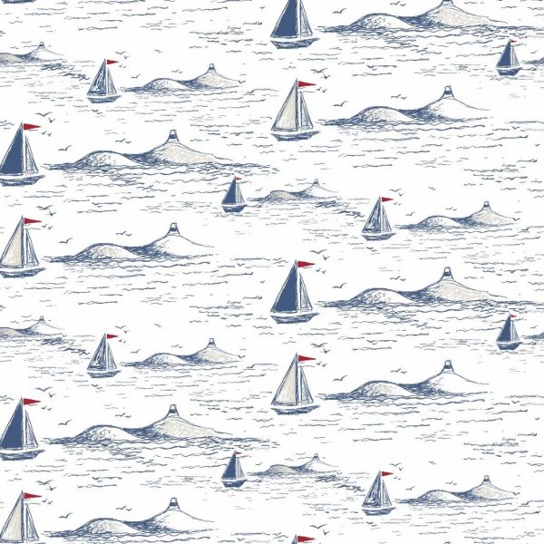 Segelboote Textilwachstuch wei