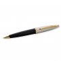 Kugelschreiber Waterman Carne Deluxe Schwarz - Goldbesatz - M Blau