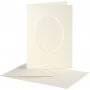 Passepartoutkarte mit Umschlag - gebrochenes Wei - oval - 10 Sets