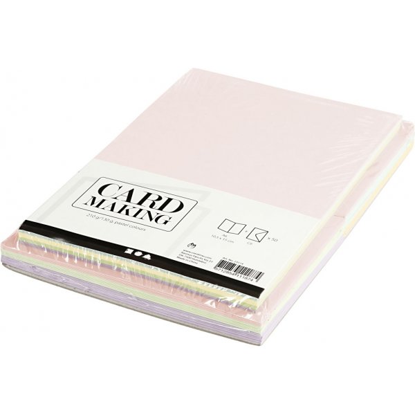 Karten und Umschlge - Pastellfarben 11,5 x 16,5 cm - 50 Sets