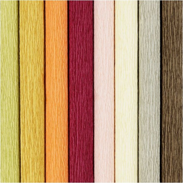 Krepppapier - matte Farben - 8 Blatt