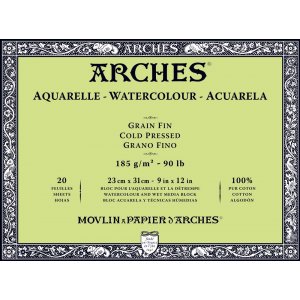 Aquarellblock Kaltgepresste Bögen 185g Aquarellblock Kaltgepresste Bögen 185g