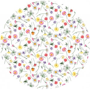 Plane PVC Runde kleine Blume - Rosa/Gelb Plane PVC Runde kleine Blume - Rosa/Gelb