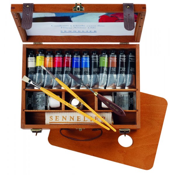 lfarben-Set Sennelier Artist Holzbox - 12 Tuben