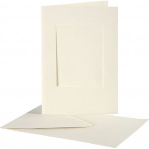 Passepartoutkarte mit Umschlag - cremefarben - rechteckig - 10 Sets Passepartoutkarte mit Umschlag - cremefarben - rechteckig - 10 Sets