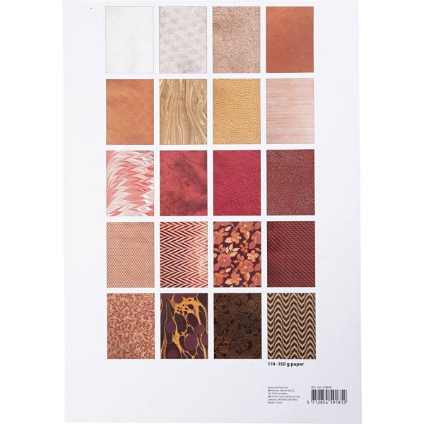 Handgeschpftes Papier - natur - kastanienbraun - A4 - 20 Blatt