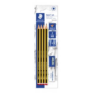Noris Bleistiftset mit Bleistiften, Spitzer und Radiergummi - 4 Bleistifte Noris Bleistiftset mit Bleistiften, Spitzer und Radiergummi - 4 Bleistifte