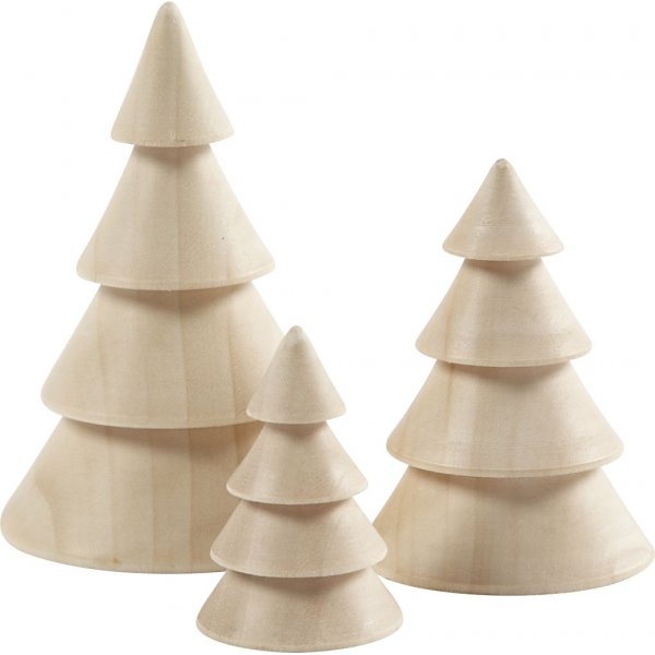 Weihnachtsbume aus Holz - 3 Stk