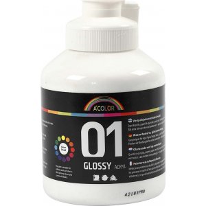 Schulfarbe - Acryl - weiß - glänzend - 500 ml Schulfarbe - Acryl - weiß - glänzend - 500 ml