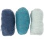 Kardierte Wolle - blaue Harmonie - 3 x 10 g