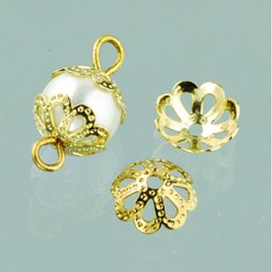 Perlenverschlüsse ø 8 mm - vergoldet 30 Stk. Perlenverschlüsse ø 8 mm - vergoldet 30 Stk.