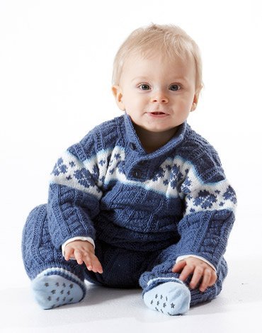 Strickmuster - Pullover mit Musterborte, Hose und Mtze