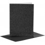 Karten und Umschlge - Schwarz - Glitzer - 11,5 x 16,5 cm - 4 Sets