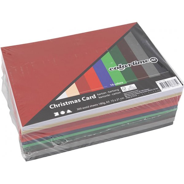 Weihnachtskarton - gemischte Farben - A5 - 300 Blatt Weihnachtskarton - gemischte Farben - A5 - 300 Blatt
