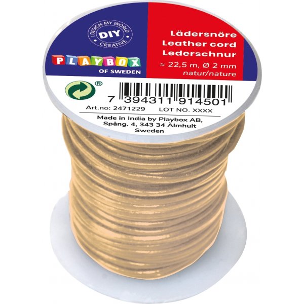 Naturlederband - 22,5 m x 2 mm