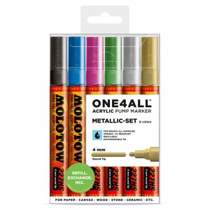 Acrylmarker One4All 4 mm 6 Stifte - Metallic Acrylmarker One4All 4 mm 6 Stifte - Metallic
