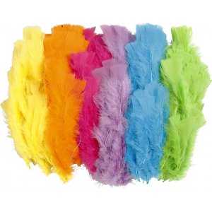 Daunen auf Stahldraht - verschiedene Farben - 144 x 3 Stk Daunen auf Stahldraht - verschiedene Farben - 144 x 3 Stk