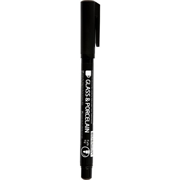 Porzellan- und Glasstift - schwarz - halbopak