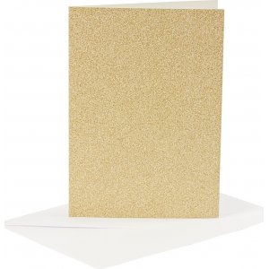 Karten und Umschläge - Gold - Glitzer - 11,5 x 16,5 cm - 4 Sets Karten und Umschläge - Gold - Glitzer - 11,5 x 16,5 cm - 4 Sets