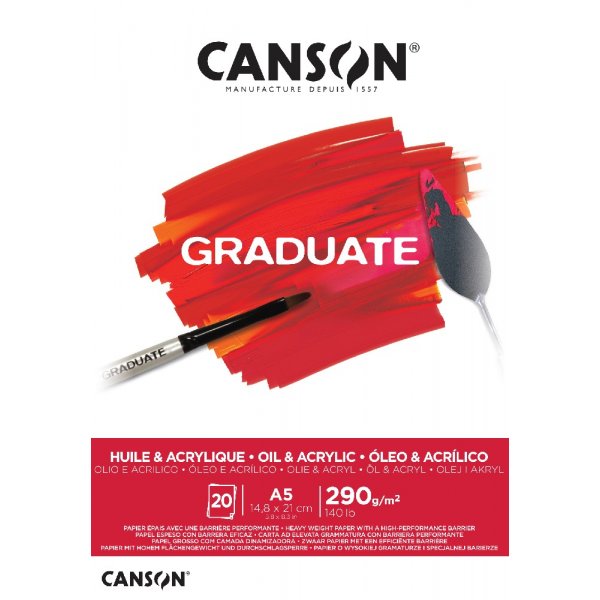 Graduate Acryl- und lblock, 290 g, 20 Blatt
