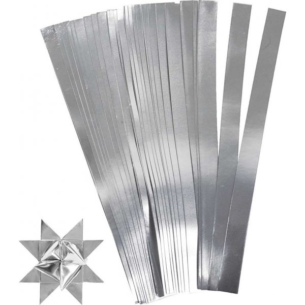 Sternstreifen - Silber - 4,5 cm - 100 Streifen
