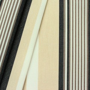 Markisenstoff und Dekostoff Toldo "Streifen" Schwarz-Beige-Weiß - 160 cm Markisenstoff und Dekostoff Toldo "Streifen" Schwarz-Beige-Weiß - 160 cm