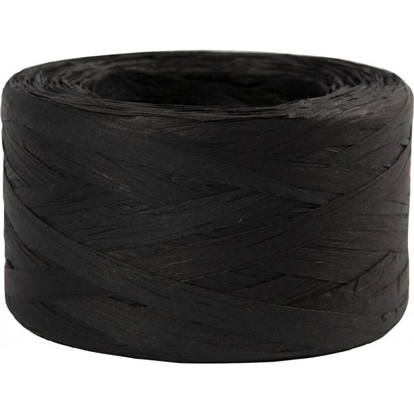 Raffia-Papiergarn - Schwarz - 100 m